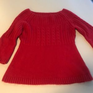 Red Angora Fuzzy Sweater